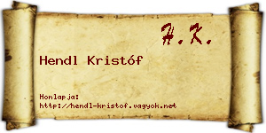 Hendl Kristóf névjegykártya