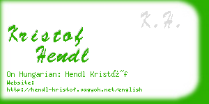 kristof hendl business card